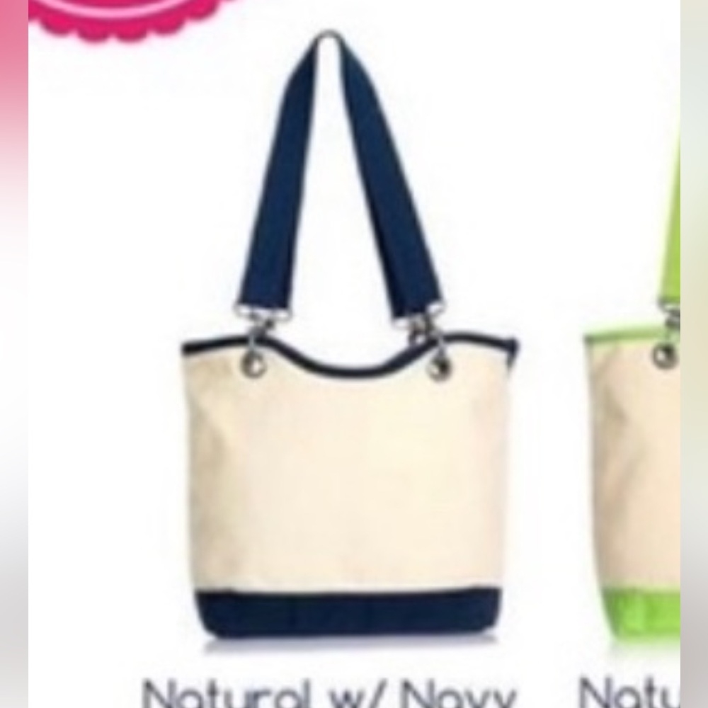 31 Mini Canvas Crew Thermal in navy and cream NWT lunch tote Boat cooler tote
